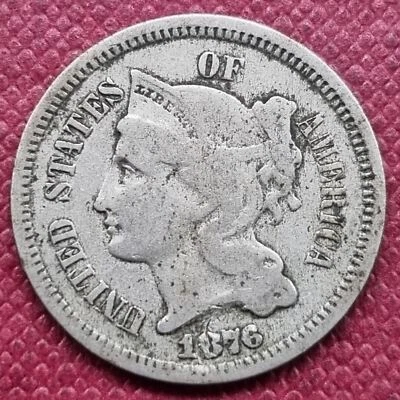 1876 Three Cent Nickel 3c Circulated #53900 - Image 1 of 2