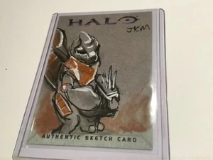 Halo Marvel Trading Card 2007 Topps Authentic Artist Sketch JKM RARE 1/1 Grunt - Picture 1 of 2