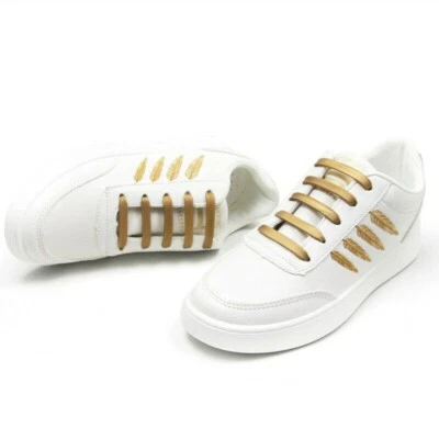 Lacci elastici colore ORO ARGENTO scarpe silicone sport running classiche laces - Immagine 1 di 4