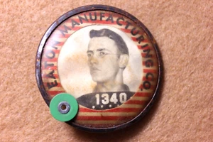 Rare Vintage Eaton Manufacturing Co Worker Photo ID Pin Back BADGE - Picture 1 of 2