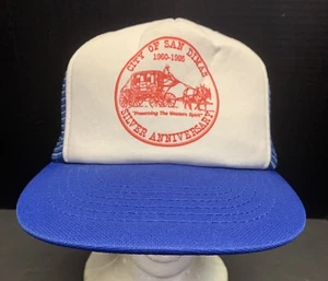 Vintage Snapback Trucker Hat San Dimas California 1985 Silver Anniversary. - Picture 1 of 9