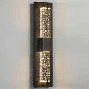 KAISITE 1-Light Black Dimmable LED Wall Sconce w/Crystal Bubble Glass - Picture 1 of 10