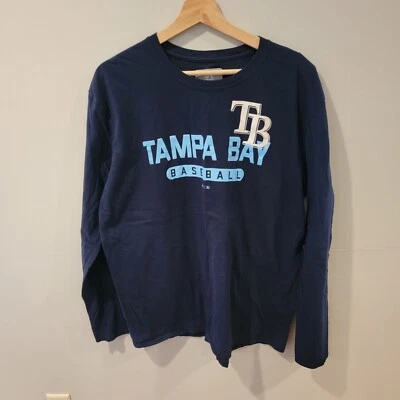 Camiseta Tampa Bay Devil Rays Manga Larga MLB Camiseta Azul Marino Para Hombres Talla XL Majestuosa Foto 1 de 4