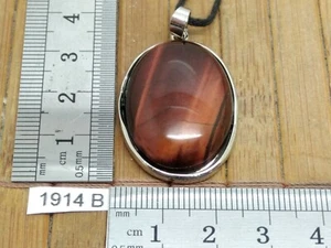 Pendentif OEIL DE TAUREAU + CORDON REGLABLE - pierre naturelle de qualité - Picture 1 of 4