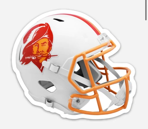 Tampa Bay Buccaneers Helmet (Throwback) w/ logo type Die-Cut MAGNET Cover