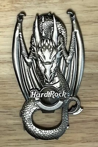 HARD ROCK CAFE *** ONLINE *** SILVER DRAGON BOTTLE OPENER MAGNET ~ AWESOME!!! - Picture 1 of 1