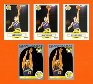 Sarunas Marciulionis Lot (5) 1990-91 Rookie (2 Hoops/3 Fleer) HOF Warriors NM+ - Picture 1 of 2