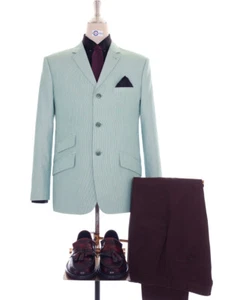 Green Pinstripe Summer Blazer - Picture 1 of 7