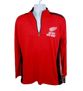 Pullover Oficial Nuevo con Etiquetas NHL Detroit Redwings 1/4 Cremallera Rojo Talla Mediana 38/40 - Imagen 1 de 7