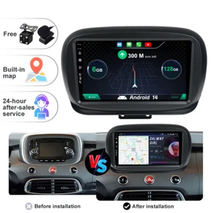 6+128G Android 14 autoradio GPS navigatore Per Fiat 500X 2014-2020 DAB+ Carplay - Foto 1 di 12