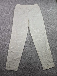 Vintage Gantos Pants Womans 8 Ivory Embossed Paisly Preppy City College Business - Picture 1 of 13