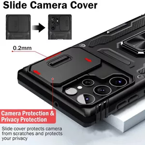 Housse pour Samsung S23 S24 S25 Ultra A56 A55 anneau support étui protection caméra pare-chocs - Photo 1/19