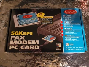 SiteCom PC-001UK - V.92 Fax/Modem 56KBPS - PCMCIA Card **MISSING DONGLE ADAPTER - Picture 1 of 5