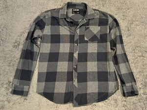 Zoo York Shirt Mens Large Flannel Plaid Blue Gray Long Sleeve Button Casual Soft - Picture 1 of 5