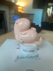 Mr Lazy - SCATOLA - John Beswick - Figurina Bone China Mr Men JBMM6 - Foto 1 di 7