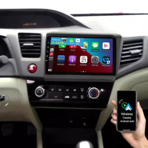 9" For 2012-2015 Honda Civic Android 13 Car Stereo Radio GPS Apple Carplay WIFI - Picture 1 of 20