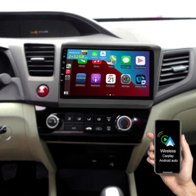 9" For 2012-2015 Honda Civic Android 13 Car Stereo Radio GPS Apple Carplay WIFI - Image 1 of 4
