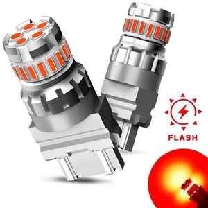 2X 3157 3156 Rojo Brillante LED Estroboscópico Flash Freno Parada Luz Trasera Bombillas 3457 Lámpara - Imagen 1 de 12