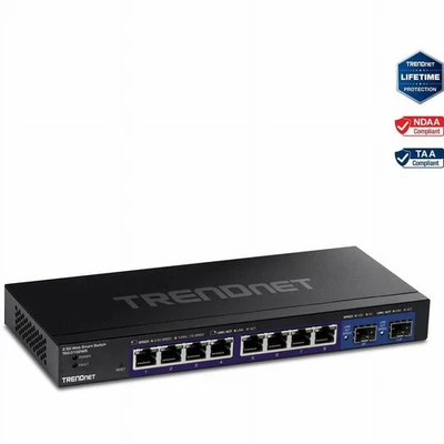 TRENDnet 10-Port Multi-Gig Web Smart Switch, 8 x 2.5GBASE-T Ports, 2 x 10G SFP+ - Image 1 of 4
