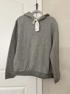 Men’s Textured Fleece Hooded Sweatshirt- Goodfellow & Co Ivory M - Picture 1 of 2