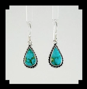 Petite Sterling and Sonoran Gold Turquoise Earrings - Picture 1 of 5
