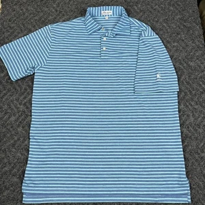 Peter Millar Hemd Herren Large blau gestreift Sommer Komfort SS Polo Debordieu Golf - Bild 1 von 6