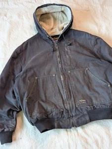 Giacca da lavoro Walls Zero Zone nera super sbiadita/indossata tela sherpa foderata con cappuccio XL - Foto 1 di 10