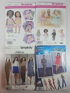 Simplicity Doll Clothes & Project Runway Sewing Patterns Lot Of 4 New Uncut - Picture 1 of 9