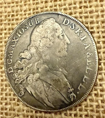 1768 GERMANY PATRONA BAVARIA MAXIMILIAN III Joseph Silver THALER 27grams KM#519 - Image 1 of 4