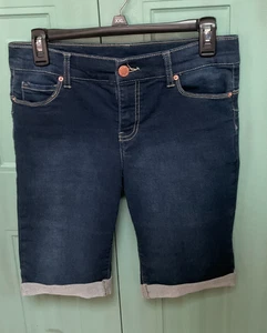 Juicy Couture Bermuda Shorts | Bündchen | dunkle Waschung | Größe 4 | Neu ohne Etikett - Bild 1 von 4