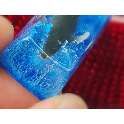 Mechanical keyboard accessories keycaps transparent resin shift keys whale drops - Image 1 of 4
