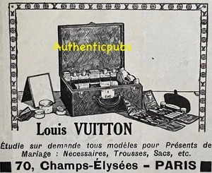 PUBLICITE LOUIS VUITTON MARIAGE NECESSAIRE DE VOYAGE SAC BAGAGE DE 1922 AD PUB - Picture 1 of 1
