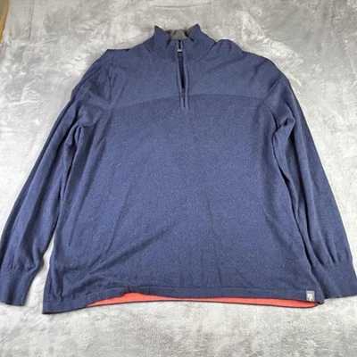 Suéter para Hombres The North Face 2XL Azul Marino Cuarto Cremallera Cuello Simulado Mezcla de Lana Pullover Foto 1 de 4