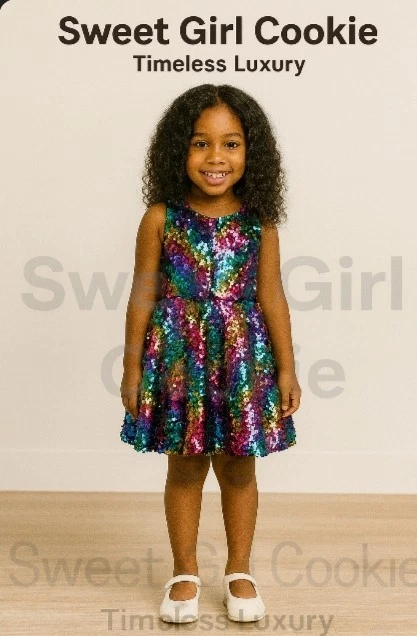 Niñas Vestido de Lentejuelas Sin Mangas Baile de graduación Fiesta Formal Graduaciones Elegante Niñas Talla 10 Foto 1 de 4