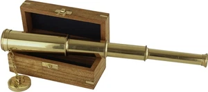 Telescopio Artículo Decorativo Latón/Madera 4 x 37 cm Sea-Club - Imagen 1 de 2