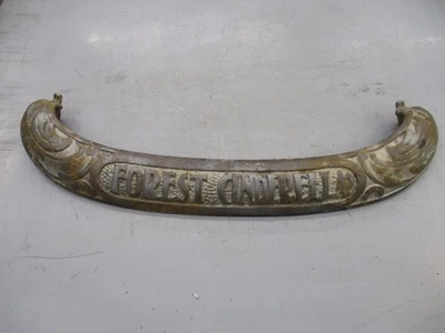 ANTIGUA PARTE ESTUFA DE LEÑA BOSQUE CENICIENTA BASE HIERRO FUNDIDO CUBIERTA ESCUDO NÍQUEL Foto 1 de 4