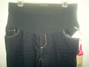PARIS BLUES BLUE DENIM MATERNITY STRETCH JEANS~FLARE~SIZES S, M, L, XL - Picture 1 of 4
