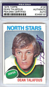 Dean Talafous Autographed 1975 Topps Card #197 North Stars PSA/DNA #83466187
