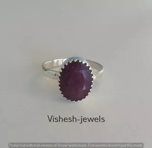 Solid 925 Sterling Silver Natural Ruby Gemstone Ring Jewellery S US 6 VJ-400 - Picture 1 of 11