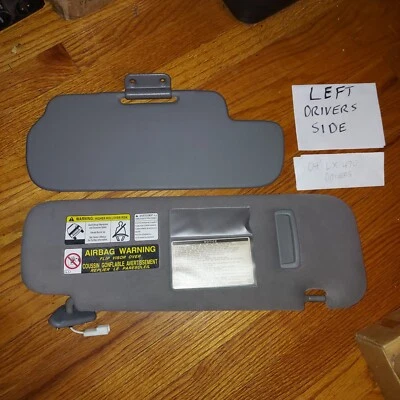 03-07 LEXUS LX470 LX-470 SUN VISOR LEFT DRIVER GRAY ILLUMINATED, 2 PIECES, OEM — 第 1/4 张图片
