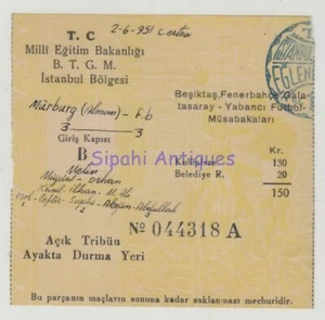 Biglietto partita calcio Fenerbahce - VFB Mühlburg Muhlburg 1951 - Foto 1 di 2