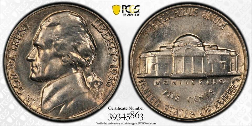 Jefferson 1956 níquel graduación profesional MS65 FS Foto 1 de 1