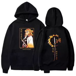 Demon Slayer Rengoku Kyojuro Hoodie Anime Men Women Cosplay Sweatshirts Pullover - Picture 1 of 9
