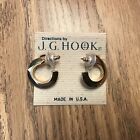 Vtg JG Hook Polished Small hoops Pierced Earrings
