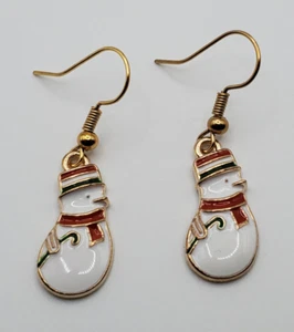 Christmas Snowman fishhook earrings - Picture 1 of 3
