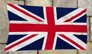 VINTAGE OLD UNION JACK FLAG PRINTED ORIGINAL - Picture 1 of 2