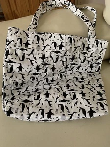 Penguin Tote Bag Gift Handmade ,Uni Birthday Adults And Kids,14x14” Baby bag - Picture 1 of 5