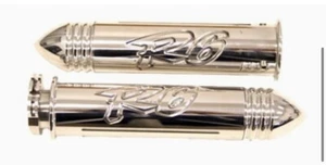 YS CA2946P Triple Chromed Straight Grips with Ribbed Pointed Ends for Yamaha R6 - Picture 1 of 3