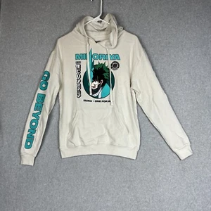 My Hero Academia Boku Izuku Midoriya Hoodie Pull Over Sweatshirt Tan Men’s Small - Picture 1 of 9