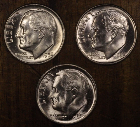 1952 P D S Roosevelt Dimes  CH BU  LUSTER! 90% Silver OBW Roll Cover